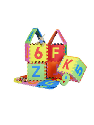 relaxdays Spielmatte Puzzle in Bunt - (B)180 x (L)180 cm