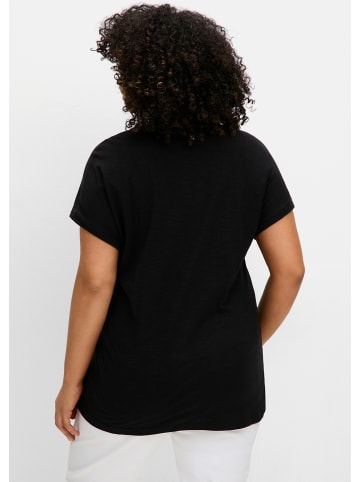 sheego T-Shirt in schwarz