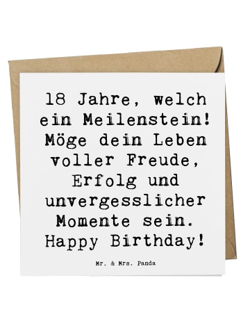 Mr. & Mrs. Panda Glückwunschkarte Spruch 18. Geburtstag Meilenst... in Weiß