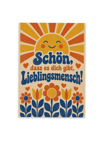 Postkarte Blumen Sonnenaufgang Design mit Spruch in Weiß
