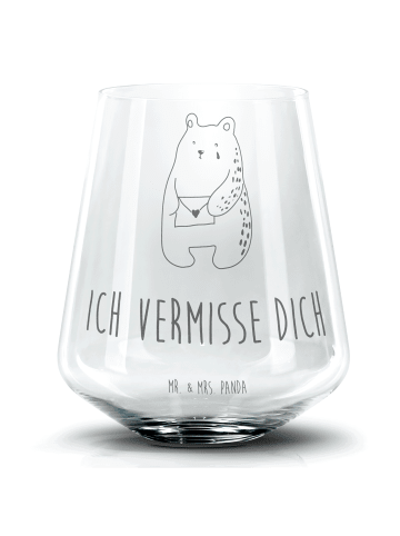 Mr. & Mrs. Panda Gin Glas Bär Vermissen mit Spruch in Transparent