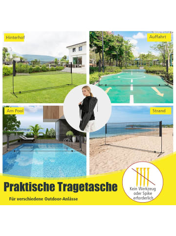 COSTWAY Badmintonnetz 420cm in Schwarz
