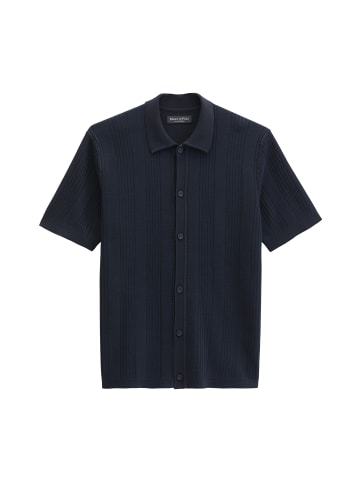 Marc O'Polo Kurzarm-Feinstrickshirt Travel Collection in Deep Night Blue