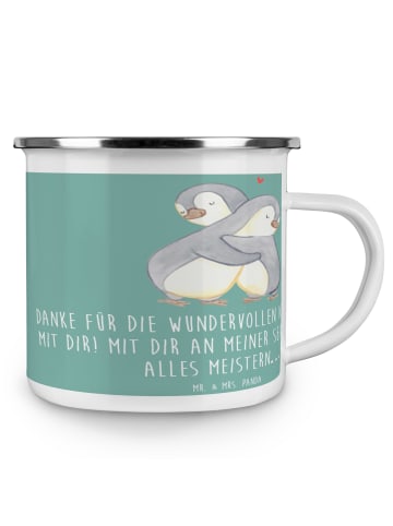Mr. & Mrs. Panda Camping Emaille Tasse 9. Hochzeitstag Keramikho... in Meeresbrise