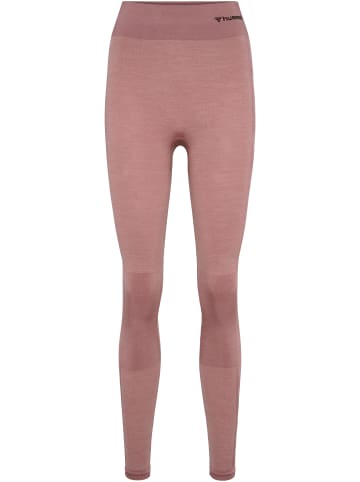 Hummel Hummel Leggings Hmlclea Yoga Damen Atmungsaktiv Schnelltrocknend Nahtlosen in WOODROSE/ROSE TAUPE MELANGE