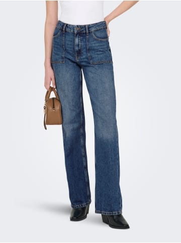 JDY Jeans mit weitem Bein in Medium Blue Denim
