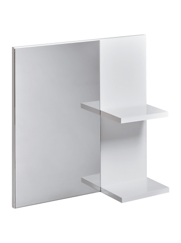 Beliani Badezimmerspiegel PELOTAS in Weiß - (W) 45 x (H) 45 x (L) 14 cm