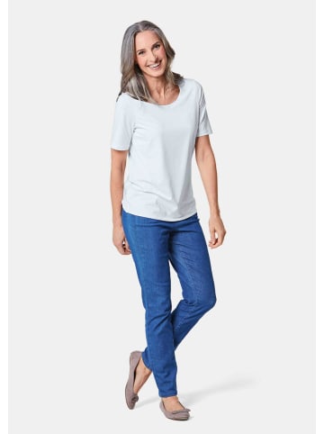 GOLDNER Kurzgröße:  Knitterarmes Shirt mit Elasthan in weiß