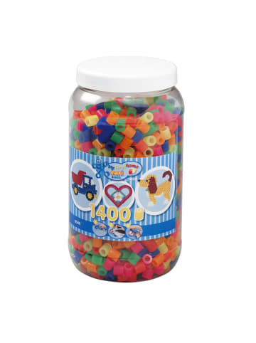 Hama Dose mit 1400 Maxi-Bügelperlen Neon Mix 51 - ab 3 Jahren