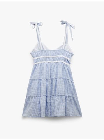 KOTON KLEIDER in Blau Karomuster