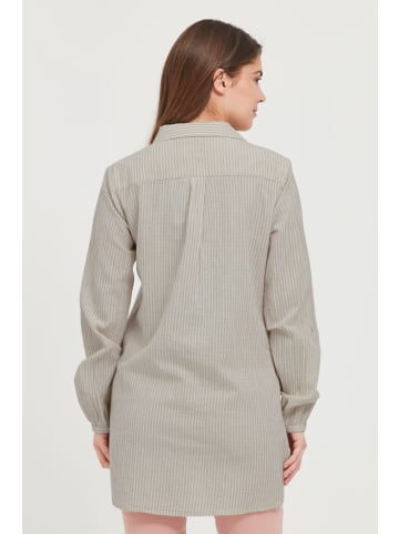 Fransa Langarmbluse FRALSTRIPE 1 Tunic - 20609302  Tunika aus Leinenmix in Braun