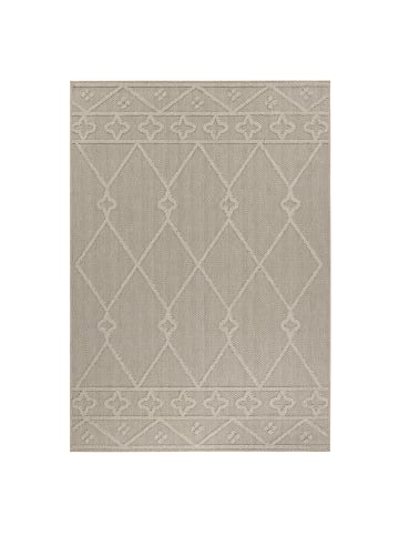 KADIMA DESIGN Teppich Outdoor Flachgewebe Berber-Muster Polypropylen Terrasse in Beige