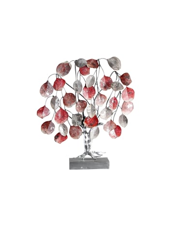 GILDE Dekofigur "Love Tree" in Grau/ Rot/ Silber - H. 51 cm - B. 45 cm