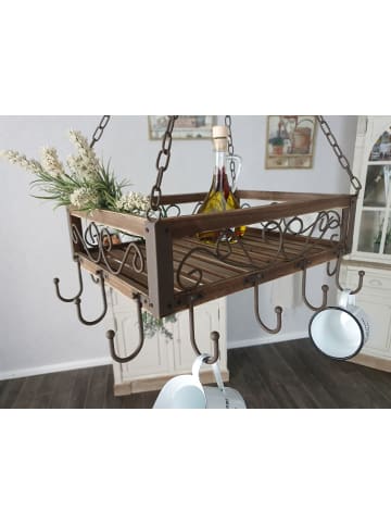 Ambiente Haus Topfhänger aus gebranntem Holz/Eisen
