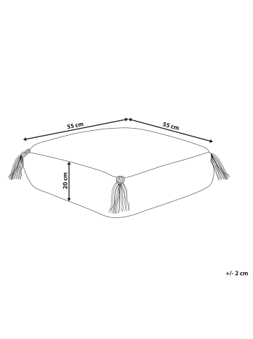 Beliani Bodenkissen SEERANI in Weiß/Bunt - (W) 55 x (H) 20 x (L) 55 cm