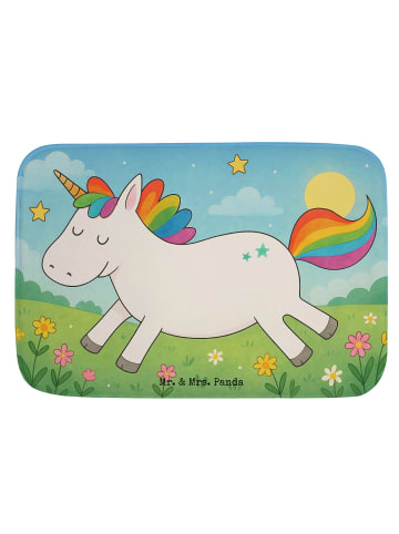 Mr. & Mrs. Panda Badezimmerteppich Einhorn Happy Design ohne Spruch in Weiß