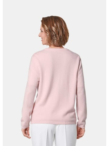 GOLDNER Eleganter Herbstcardigan mit Rundhals in puder