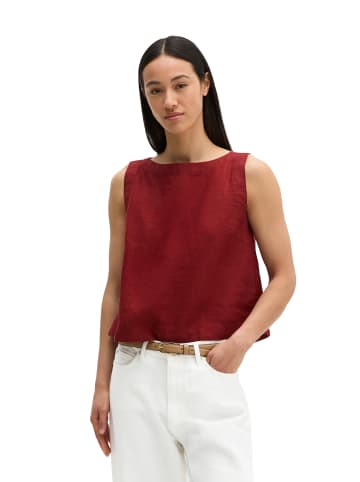 Marc O'Polo Ärmellose Leinenbluse regular in Tall Poppy