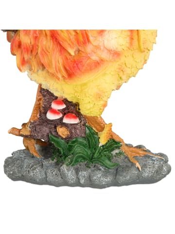 relaxdays Gartenfigur Hahn in Bunt - (B)30 x (H)34 x (T)11 cm