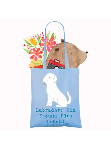 Mr. & Mrs. Panda Baumwolltasche Labrador Freund mit Spruch in Sky Blue