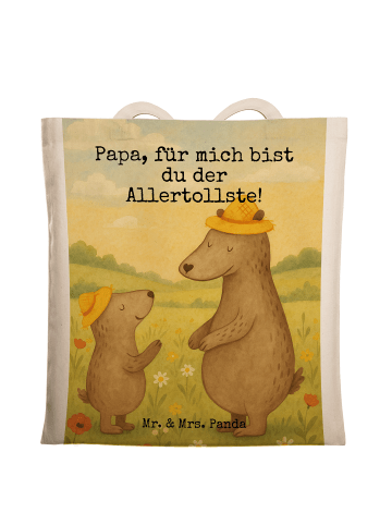 Mr. & Mrs. Panda Schultertasche Bären mit Hut Design mit Spruch in Weiß
