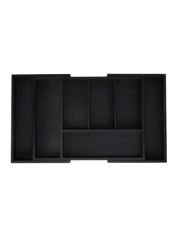 relaxdays Besteckkasten in Schwarz