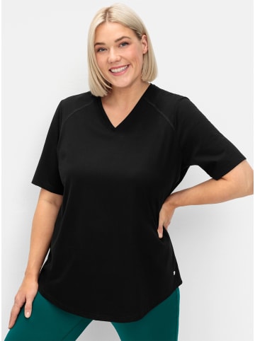 sheego Funktionsshirt in schwarz