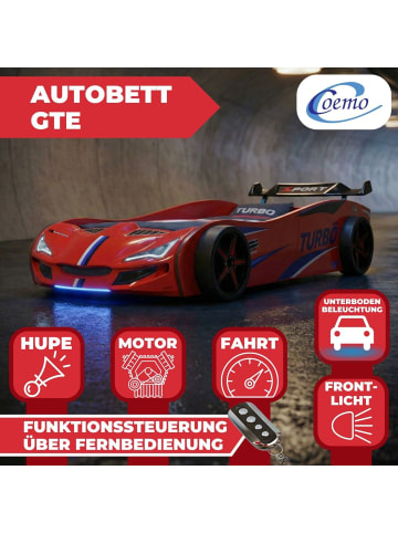 Coemo Autobett GTE im Rennwagen-Design mit Lattenrost in Rot