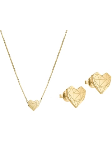 LIEBESKIND BERLIN Schmuck-Set Broken Heart in gold