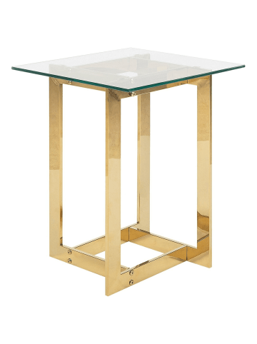 Beliani Beistelltisch CRYSTAL in Gold/Transparent - (W) 40 x (H) 52 x (L) 40 cm
