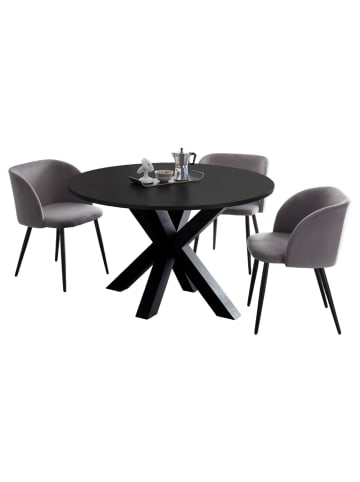 58 aufm Kessel ESSTISCH Rund ausziehbar Edda 9 110 x 110 x 78 Küchentisch Schwarzstahl