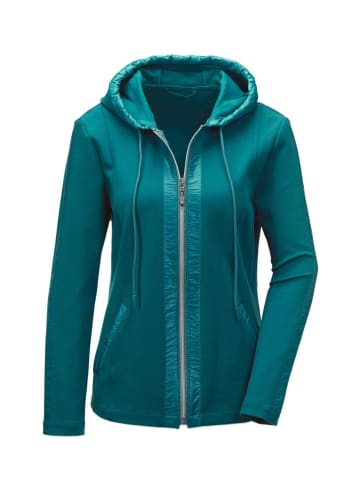 GOLDNER bequeme Freizeitjacke mit Kapuze in dunkeltürkis