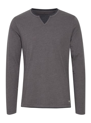 BLEND Langarmshirt BHLeonas 20711586ME Longsleeve mit Double-Layer-Optik in Grau