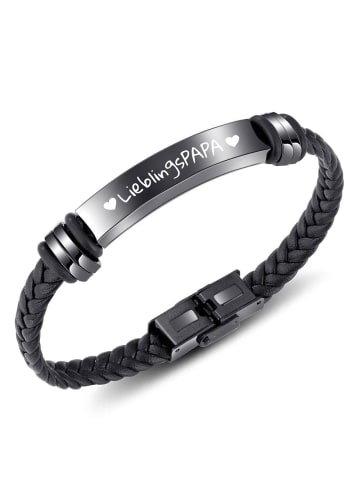 Himmelsflüsterer  Kunstleder-Armband "LieblingsPAPA" - Farbe: Schwarz
