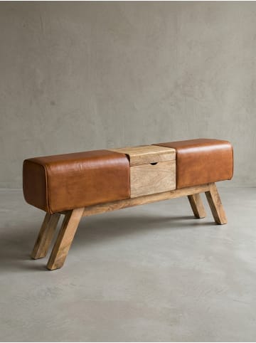 KADIMA DESIGN Turnbock | Echtleder, 120x29x53cm, Braun, Aufbewahrung