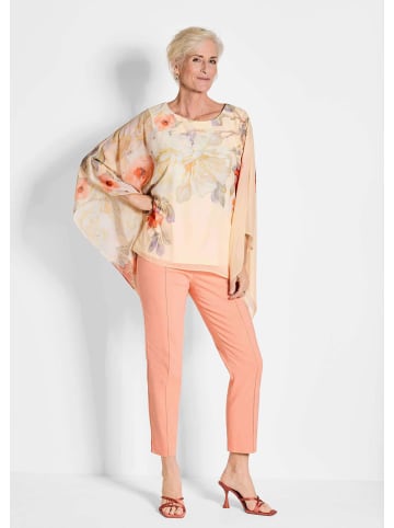 GOLDNER Chiffonbluse mit floralem Design in pfirsich / gemustert