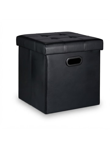relaxdays Hocker in Schwarz - (B)37 x (H)39 x (T)37 cm