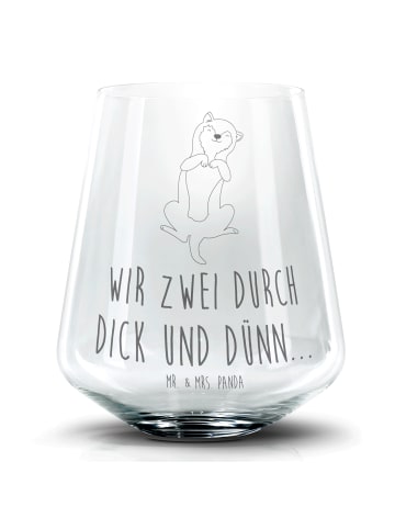 Mr. & Mrs. Panda Blümchentailglas Hund Streicheln mit Spruch in Transparent