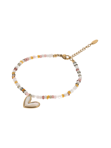 grassland Women Bracalet With Lobster Clasp in Gold White Multicolor