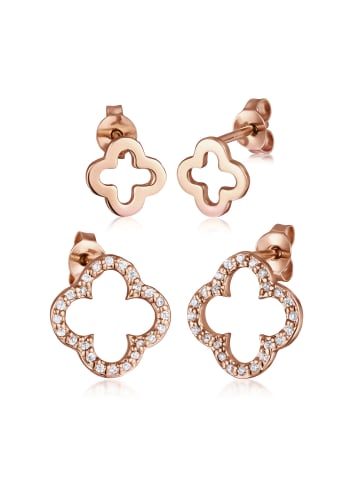 Elli Ohrringe 925 Sterling Silber Kleeblatt in Rosegold