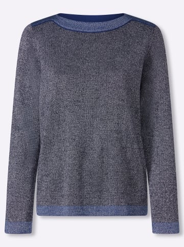 Sieh an! Langarm-Pullover in marine-royalblau