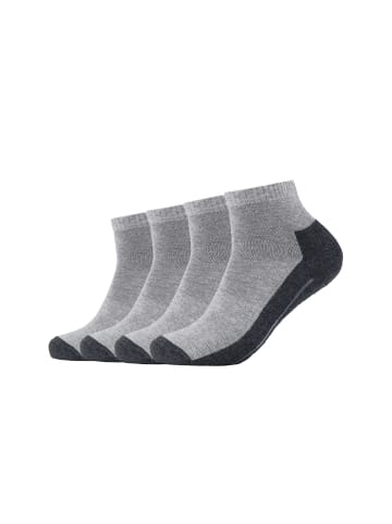 camano Sportsocken kurz Atmungsaktiv Bequem Perfekte Passform Tennissocken Verstärkt Herren und Damen 4er Pack function in Grau