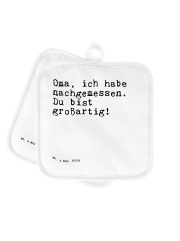 Mr. & Mrs. Panda Topfuntersetzer Oma, ich habe nachgemessen.... ... in Weiß