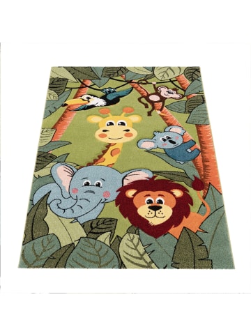 KADIMA DESIGN Kinderteppich Dschungel Kindermotiv Kinderzimmer in Grün