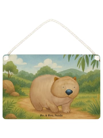 Mr. & Mrs. Panda Holzschild Wombat Design ohne Spruch in Weiß