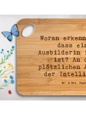 Mr. & Mrs. Panda Holzbrett Spruch Ausbilderin Intelligenz mit Sp... in Braun