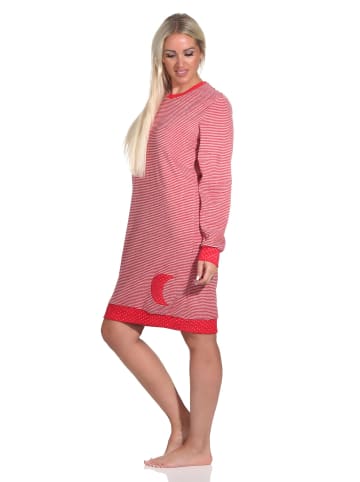 NORMANN Frottee Nachthemd Bündchen Tupfen und Ringeldesign - 76334 in Ringel