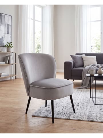 Beliani Sessel VOSS in Grau/Schwarz - (W) 60 x (H) 76 x (L) 52 cm