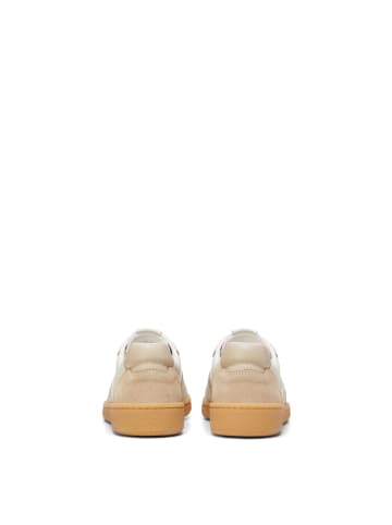 Marc O'Polo Sneaker in white cotton/light dusty sand