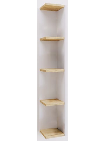VCM  Holz Stand Regal Aufbewahrung Deko Eckregal Honsa in Weiß / Honig-Eiche